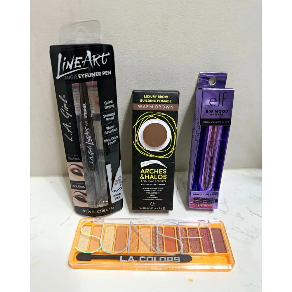 Makeup Bundle 4pc e.l.f. L.A. Colors L.A. Girl Eyeliner Brow Pomade Mascara
